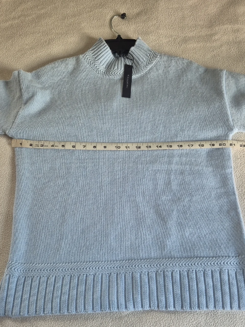 Tahari Light Blue Mock Neck Knit Sweater, size S - Picture 8 of 11